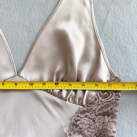 Christine Vancouver 100% Silk Long Nightgown With Lace Insets Sz Large - Picture 8 of 14